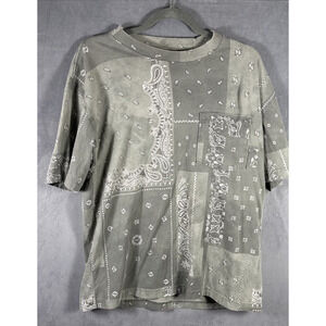 Abercrombie & Fitch Green Bandana Paisley Print‎ Short Sleeves T-Shirt Size M
